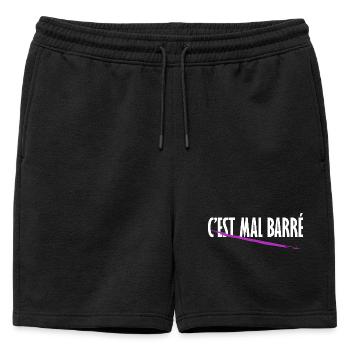 C'est mal barré - Short de survêtement homme premium - noir - Devant - AI Model Male 178 light (178cm)
