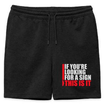 Si vous cherchez un signe c’est ça, désirez - Short de survêtement homme premium - noir - Devant - AI Model Male 178 light (178cm)
