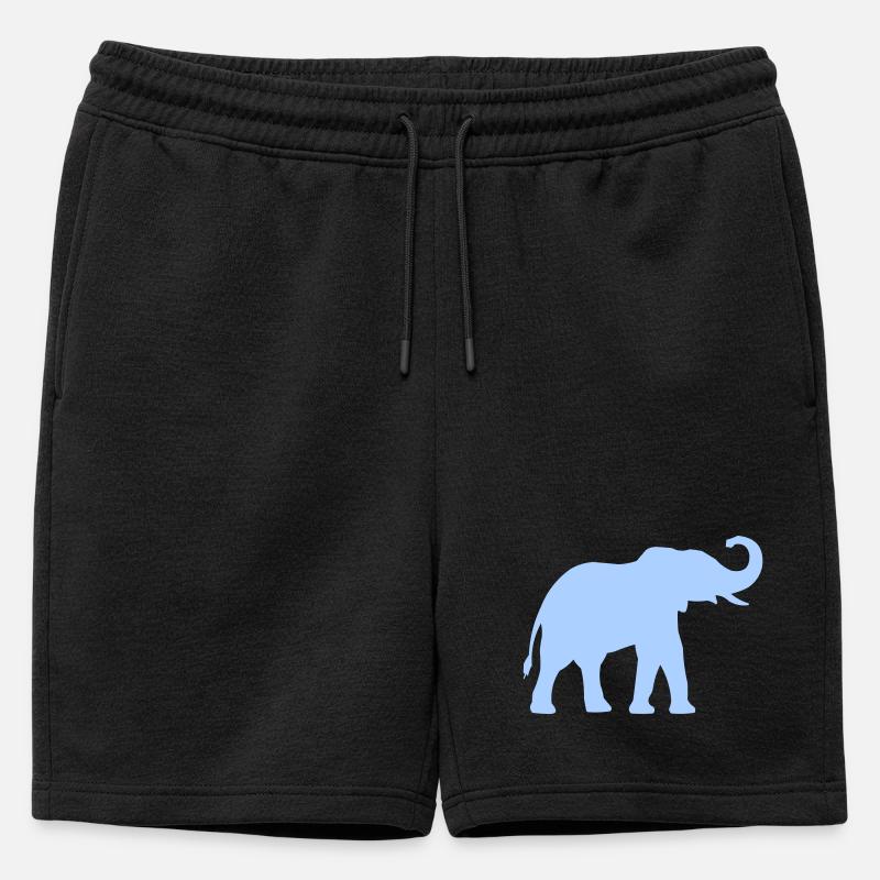 Blauer Elefantenumriss - Männer Premium Organic Sweatshorts - Schwarz