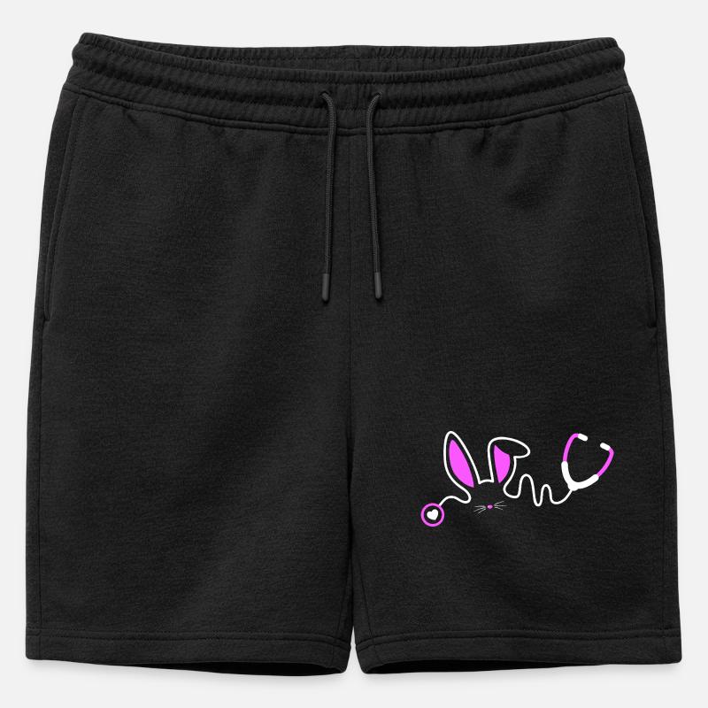 Stethoscope Bunny Whimsy - Männer Premium Organic Sweatshorts - Schwarz