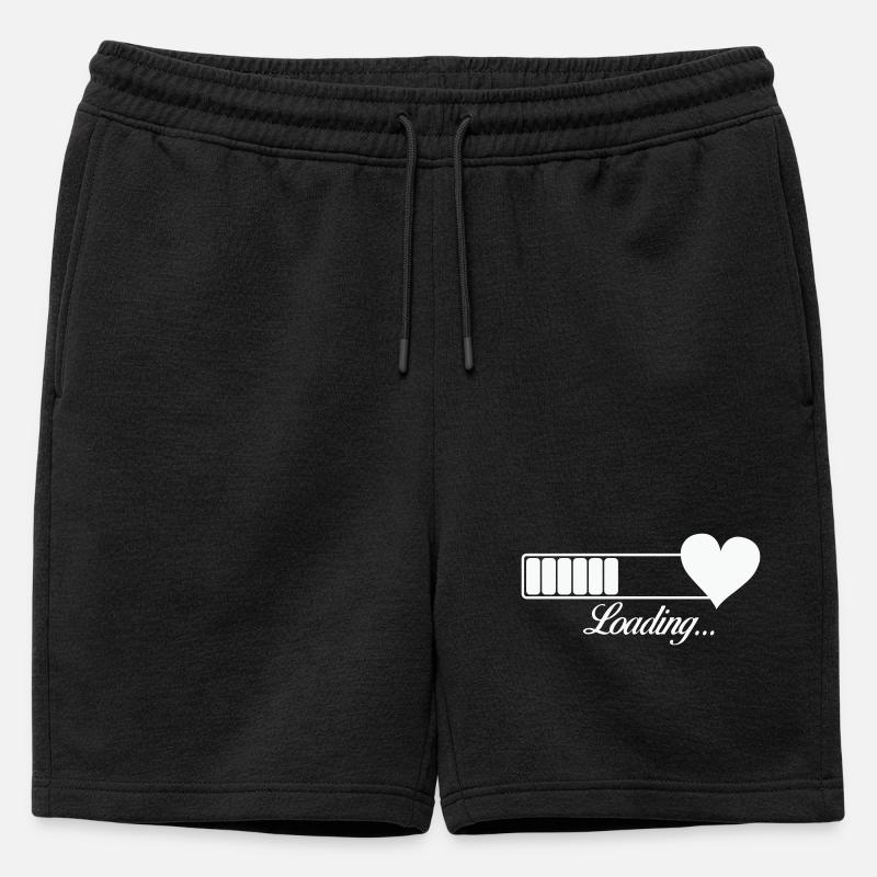 Herz-Loading Fortschritt - Männer Premium Organic Sweatshorts - Schwarz