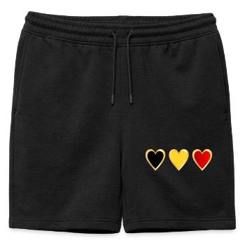 Belgique Cœur - Short de survêtement homme premium - noir - Devant - AI Model Male 178 light (178cm)