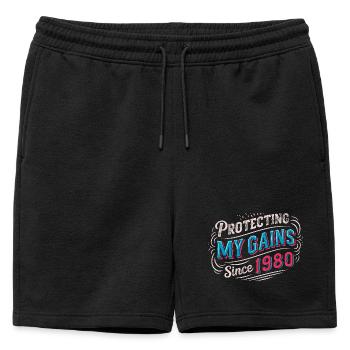 Cadeau vintage Muscle Mommy Shirt 1980 - Short de survêtement homme premium - noir - Devant - AI Model Male 178 light (178cm)