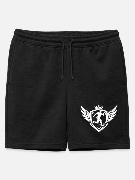 Fussballer Wappen Schild - Männer Premium Organic Sweatshorts - Schwarz