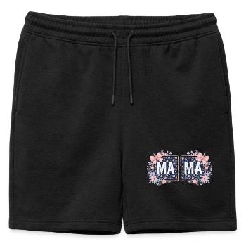 MAMA Carrés Fleuris et Nœuds Roses | Style Coquett - Short de survêtement homme premium - noir - Devant - AI Model Male 178 light (178cm)