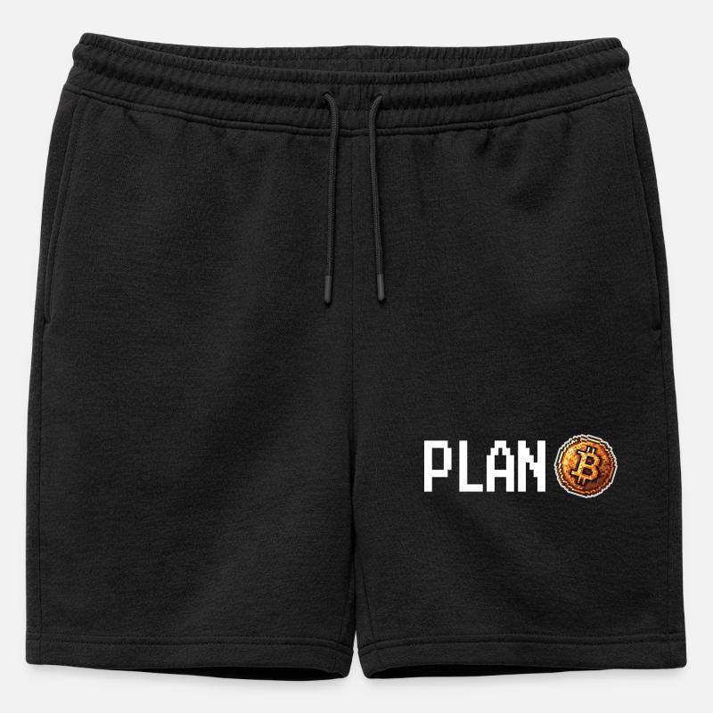Plan Bitcoin Retro Pixel - Männer Premium Organic Sweatshorts - Schwarz