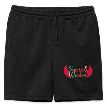 Travailleurs sociaux Travailleurs de quota Travail social - Short de survêtement homme premium - noir - Devant - AI Model Male 178 light (178cm)