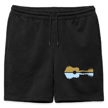 Pastel de guitare - Short de survêtement homme premium - noir - Devant - AI Model Male 178 light (178cm)