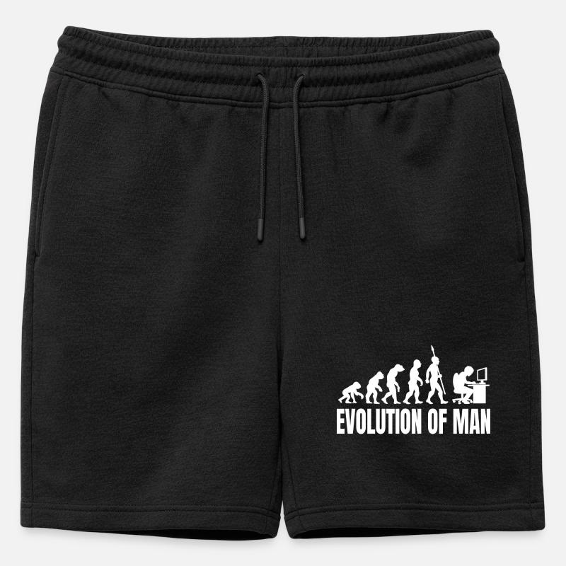 Programmierer Computerfreak Evolution Retro - Männer Premium Organic Sweatshorts - Schwarz