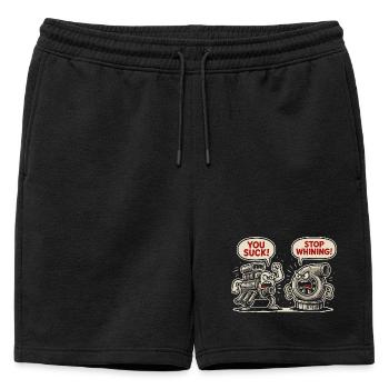 Auto, tu es nul, arrête de râler, mécanique automobile - Short de survêtement homme premium - noir - Devant - AI Model Male 178 light (178cm)