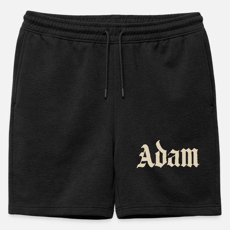 Adam Gothic Script Tee - Männer Premium Organic Sweatshorts - Schwarz