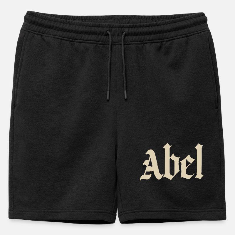 Abel Gothic Script - Männer Premium Organic Sweatshorts - Schwarz