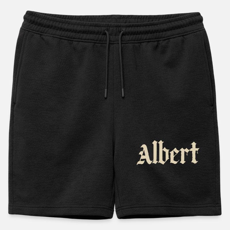 Albert Gothic Script - Mens' Premium Organic Sweatshorts - black
