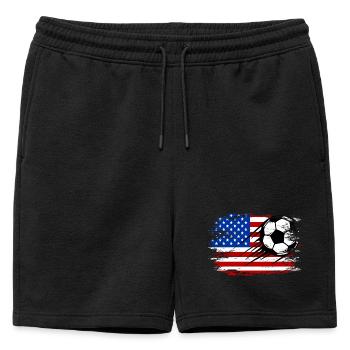 Football drapeau américain utilisé - Short de survêtement homme premium - noir - Devant - AI Model Male 178 light (178cm)
