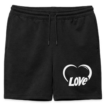 Heart Love Lettering - Mens' Premium Organic Sweatshorts - black - Front - AI Model Male 178 light (178cm)