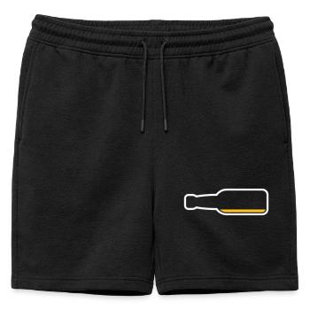 Bierflasche Leer (Bier Bierchen Symbol / NEG 2C) - Männer Premium Organic Sweatshorts - Schwarz - Vorne - AI Model Male 178 light (178cm)