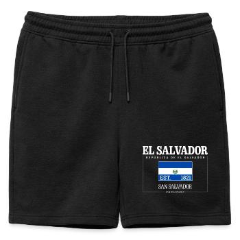 El Salvador Republic Salvadoran El Salvador 1821 - Mens' Premium Organic Sweatshorts - black - Front - AI Model Male 178 light (178cm)