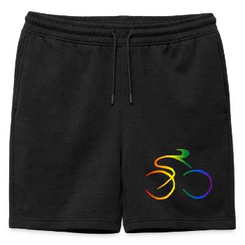 Bicycle Rainbow - Mens' Premium Organic Sweatshorts - black - Front - AI Model Male 178 light (178cm)