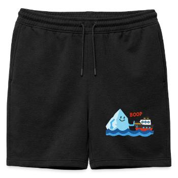Freundlicher Eisberg stupst ein Schiff - Short de survêtement homme premium - noir - Devant - AI Model Male 178 light (178cm)
