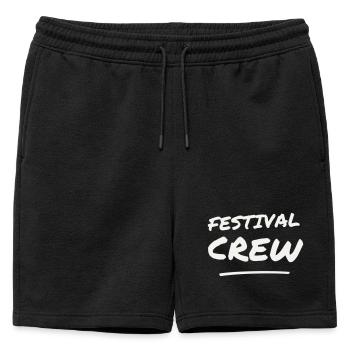 Festival Crew Brush Lettering Team Staff Event - Mens' Premium Organic Sweatshorts - black - Front - AI Model Male 178 light (178cm)