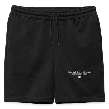 Yes, and don't ask again permission for - Short de survêtement homme premium - noir - Devant - AI Model Male 178 light (178cm)