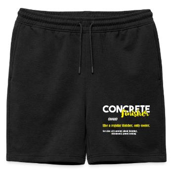 Bétonnière à béton pavée en béton - Short de survêtement homme premium - noir - Devant - AI Model Male 178 light (178cm)