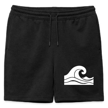 Cadeau de vacances Wave Minimal Sea Beach - Short de survêtement homme premium - noir - Devant - AI Model Male 178 light (178cm)
