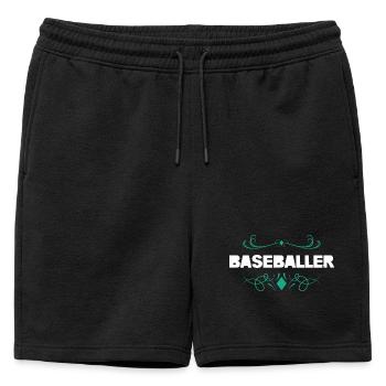 Style d’ornement de baseball - Short de survêtement homme premium - noir - Devant - AI Model Male 178 light (178cm)