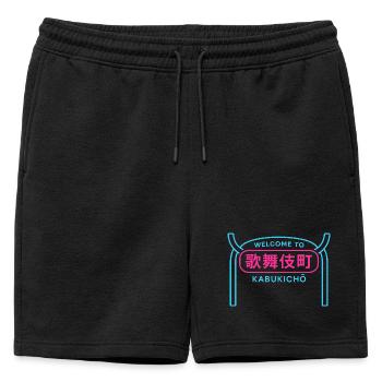 Welcome to Kabukicho - Short de survêtement homme premium - noir - Devant - AI Model Male 178 light (178cm)