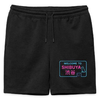 Welcome to Shibuya - Short de survêtement homme premium - noir - Devant - AI Model Male 178 light (178cm)
