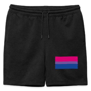 Drapeau de la fierté bisexuelle - Short de survêtement homme premium - noir - Devant - AI Model Male 178 light (178cm)