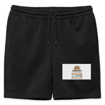 Natürlich Sixpack Kühlschrank Spruch - Männer Premium Organic Sweatshorts - Schwarz - Vorne - AI Model Male 178 light (178cm)