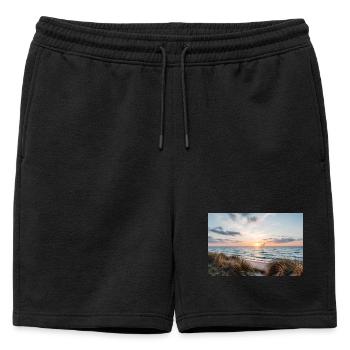 Coucher de soleil sur la plage de dunes - Short de survêtement homme premium - noir - Devant - AI Model Male 178 light (178cm)