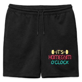 Fitness Fanatics Homegym O’Clock Calisthenics Gym - Short de survêtement homme premium - noir - Devant - AI Model Male 178 light (178cm)