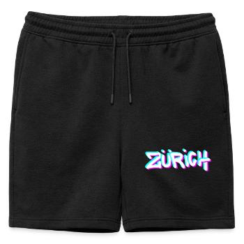 Zurich Neon Graffiti - Mens' Premium Organic Sweatshorts - black - Front - AI Model Male 178 light (178cm)