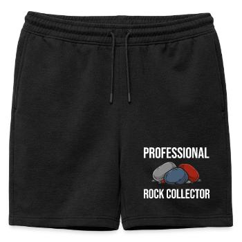 Professional Stones Collector Gift Geology - Mens' Premium Organic Sweatshorts - black - Front - AI Model Male 178 light (178cm)