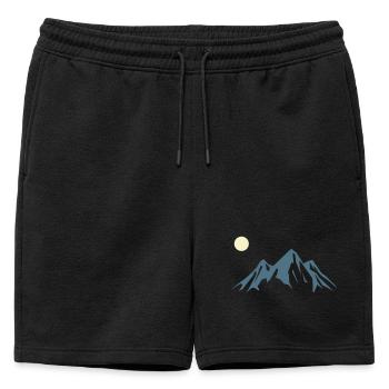 Mountain Silhouette Sunrise - Mens' Premium Organic Sweatshorts - black - Front - AI Model Male 178 light (178cm)