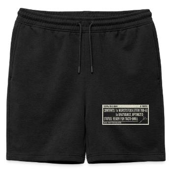 Humour Bratwurst Label Vintage - Short de survêtement homme premium - noir - Devant - AI Model Male 178 light (178cm)