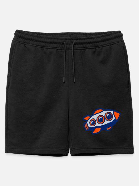 Space Rocket Illustration - Mens' Premium Organic Sweatshorts - black