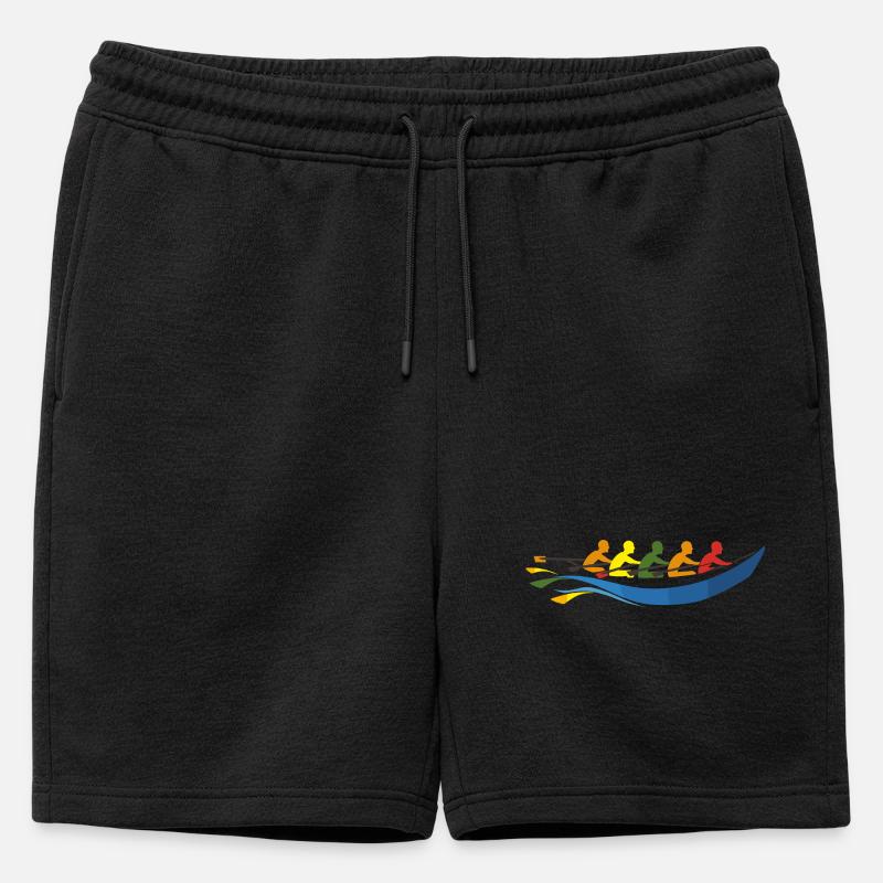 Rudermannschaft Comic Look - Männer Premium Organic Sweatshorts - Schwarz