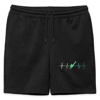 Bûcheron battement de coeur tronçonne  - Short de survêtement homme premium - noir - Devant - AI Model Male 178 light (178cm)
