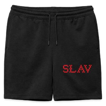 SLAV Slave Folk Slawisch - Short de survêtement homme premium - noir - Devant - AI Model Male 178 light (178cm)