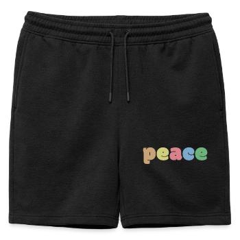 Couleurs de la paix - Short de survêtement homme premium - noir - Devant - AI Model Male 178 light (178cm)