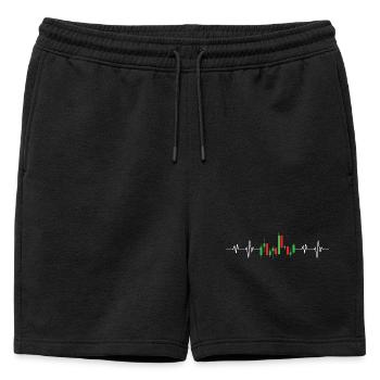 Battement de cœur du marché boursier EKG actions forex trading - Short de survêtement homme premium - noir - Devant - AI Model Male 178 light (178cm)