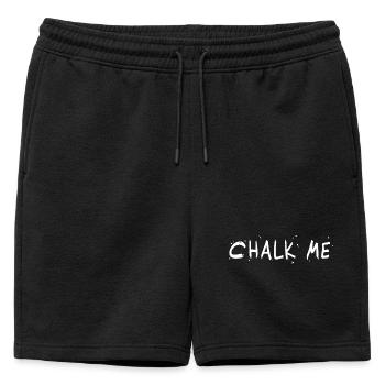 Chalk Me, Chalk Lettering - Boulder/ Climbing Pun - Mens' Premium Organic Sweatshorts - black - Front - AI Model Male 178 light (178cm)