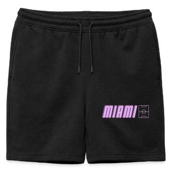 Miami Soccer Passion - Mens' Premium Organic Sweatshorts - black - Front - AI Model Male 178 light (178cm)
