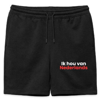 J’adore le néerlandais - Short de survêtement homme premium - noir - Devant - AI Model Male 178 light (178cm)