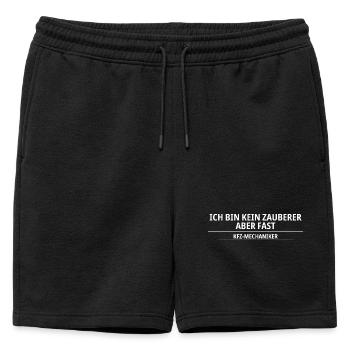 Mécanicien automobile – Pas magicien, mais presque - Short de survêtement homme premium - noir - Devant - AI Model Male 178 light (178cm)