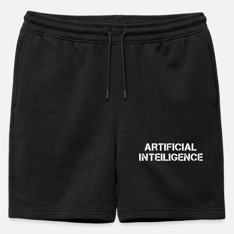 Artificial Intelligence Text Grunge Logo - Männer Premium Organic Sweatshorts - Schwarz