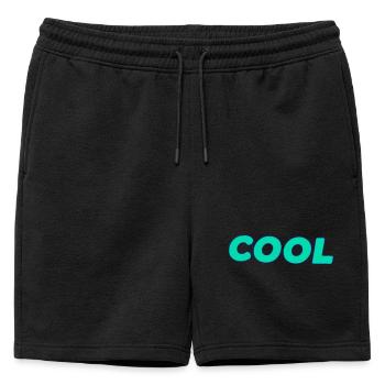 Lettrage Cyan Rétro Cool - Short de survêtement homme premium - noir - Devant - AI Model Male 178 light (178cm)